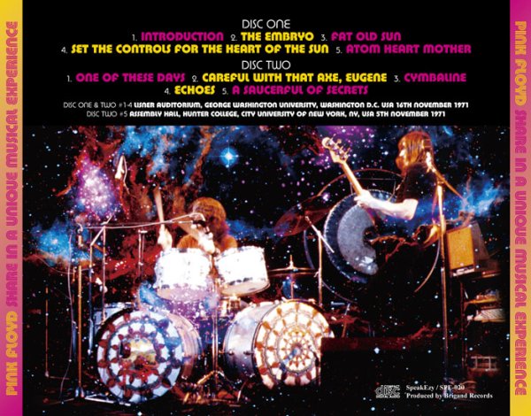画像2: PINK FLOYD - SHARE IN A UNIQUE MUSICAL EXPERIENCE: WASHINGTON 1971(2CD) (2)
