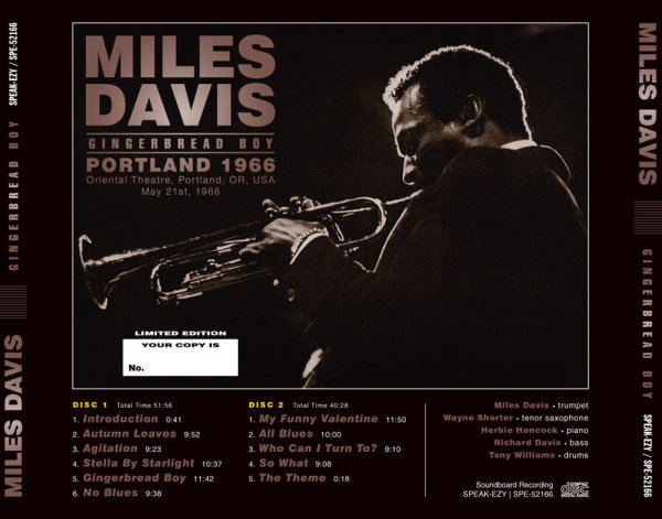画像2: MILES DAVIS - GINGERBREAD BOY: PORTLAND 1966(2CD) (2)