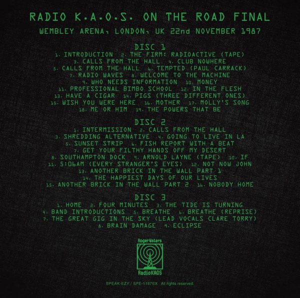 画像4: ROGER WATERS - RADIO K.A.O.S. ON THE ROAD(2CD+Bonus 3CDR) (4)