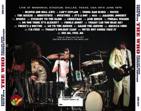 画像2: THE WHO - GATHER YOUR WITS: DALLAS 1970 Longest Edition(1CD) (2)