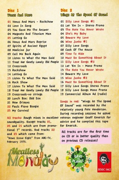 画像2: PAUL McCARTNEY AND WINGS - Wings At The Speed Of Sound Plus Venus & Mars Rarities! TMOQ Gazette VOL.50 - Unsurpassed! Vol. 2(2CD) (2)