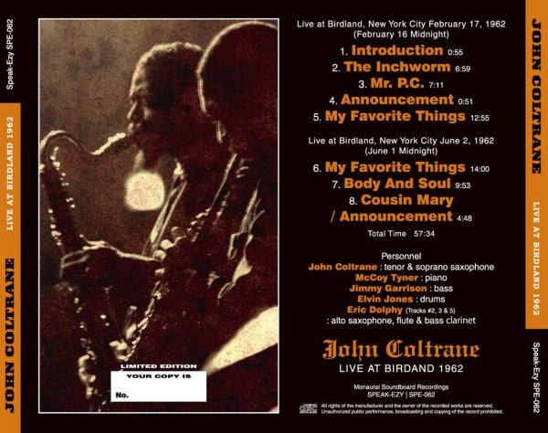 画像2: JOHN COLTRANE - LIVE AT BIRDLAND 1962(CD) (2)