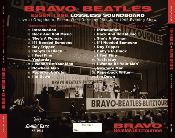 画像2: THE BEATLES - BRAVO BEATLES: ESSEN 1966 LOSSLESS SOUNDBOARD(1CD) (2)