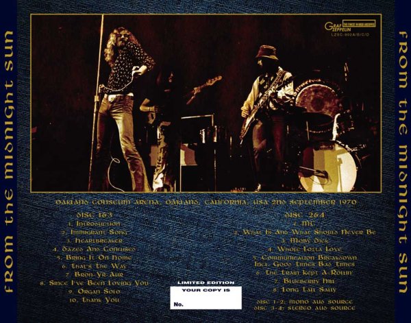 画像2: 【予約受付】LED ZEPPELIN - FROM THE MIDNIGHT SUN: OAKLAND 1970 DELUXE EDITION(4CD+予約限定ボーナス2CDR) (2)