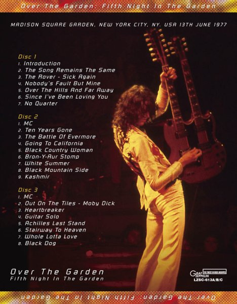画像2: LED ZEPPELIN - OVER THE GARDEN: FIFTH NIGHT IN THE GARDEN (3CD) (2)