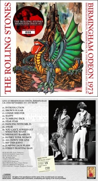 画像1: THE ROLLING STONES - BIRMINGHAM ODEON 1973(1CD)with New Artworks & Label Designs (1)