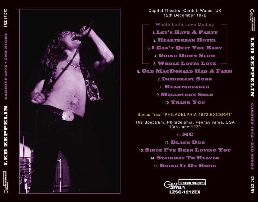 LED ZEPPELIN - CARDIFF 1972 2ND NIGHT (ギフトプレスCD